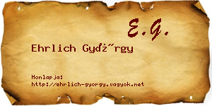 Ehrlich György névjegykártya